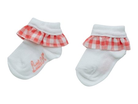 LITTLE A - Gracelynn Frill Ankle Sock  - White on Sale