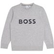 HUGO BOSS - Logo Knit Sweater -  Grey Online Hot Sale