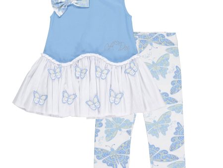 A DEE - Jean Butterfly Print Legging Set - Light Blue Online Sale