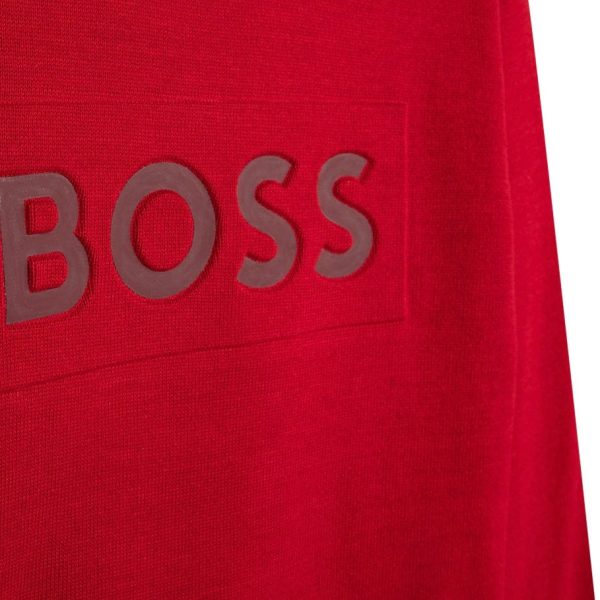 HUGO BOSS - Logo Knit Sweater -  Red Online now