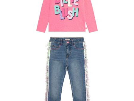 BILLIEBLUSH - Billieblush Top & Jean Set - Pink For Cheap