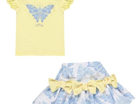 A DEE - Jenny & Jacklyn Butterfly Skirt Set - Lemon Fashion