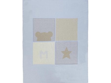 MAYORAL - Bear Jaquard Blanket - Blue Hot on Sale