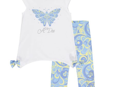 A DEE - Jolie Swirl Print Legging Set - White Sale