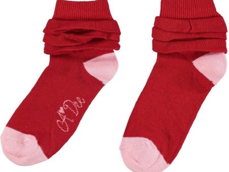 A Dee - Frill Ankle Sock - Red Online Sale