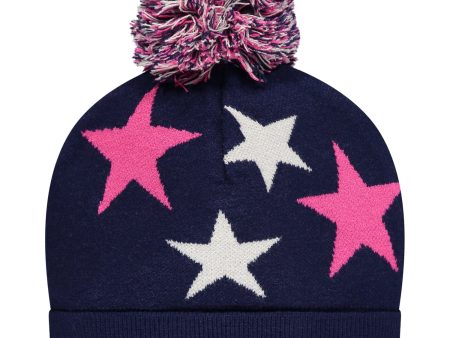 A DEE - Sabrina Knitted Star Hat - Blue Navy Fashion