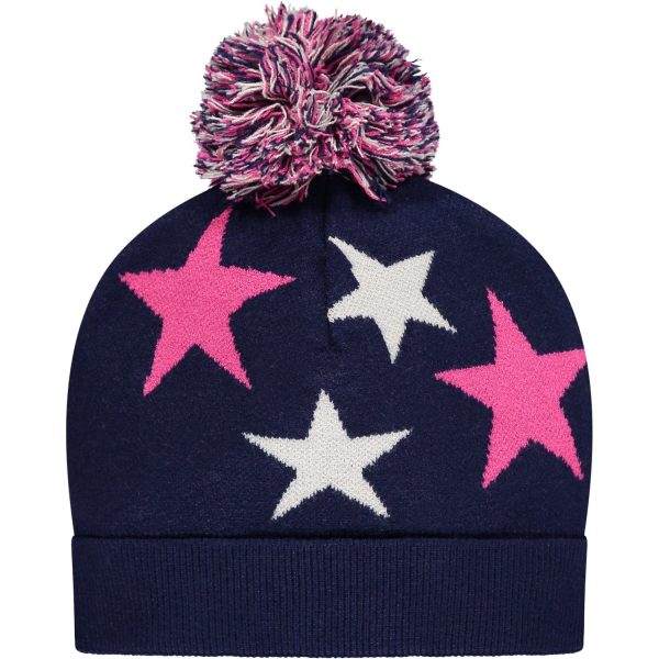 A DEE - Sabrina Knitted Star Hat - Blue Navy Fashion