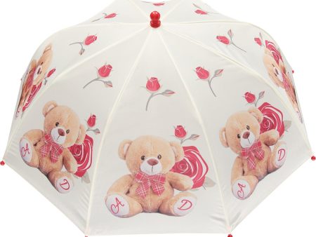 A DEE - Brolly Teddy Print Umbrella - Cream Fashion