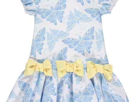 A DEE - Joy Butterfly Print Dress - Light Blue Discount