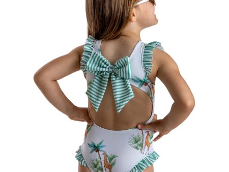 MEIA PATA - La Digue Giraffe Print Swimsuit - Green For Cheap