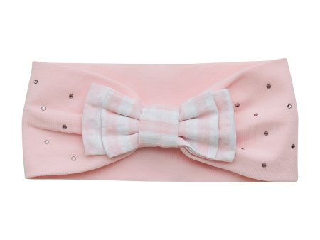 LITTLE A - Genesis Summer Bloom Check Headband - Pale Pink Fashion