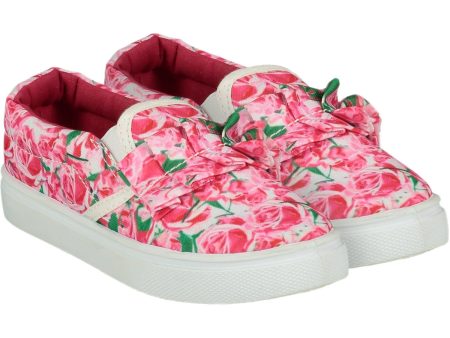 A DEE - Frilly Canvas Slip On Trainer - Floral Cheap