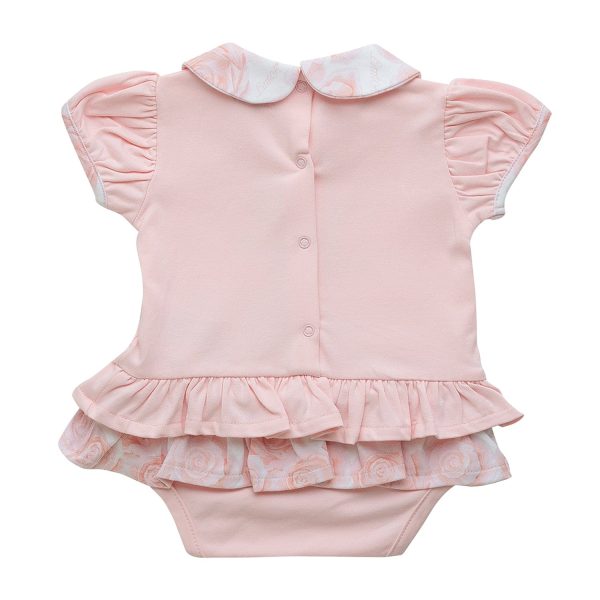 LITTLE A - Gigi Summer Bloom Jersey Romper - Pale Pink Online now