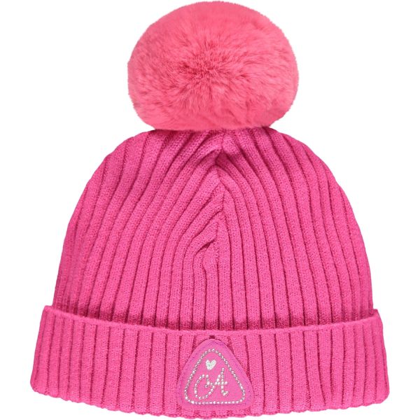 A DEE - Sadie Knitted Pom Pom Hat - Pink Glaze For Cheap