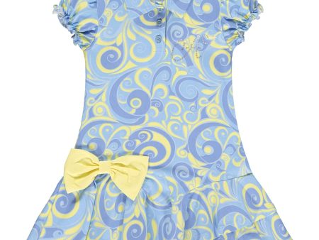 A DEE - Jaqui Swirl Print Dress - Light Blue Online now