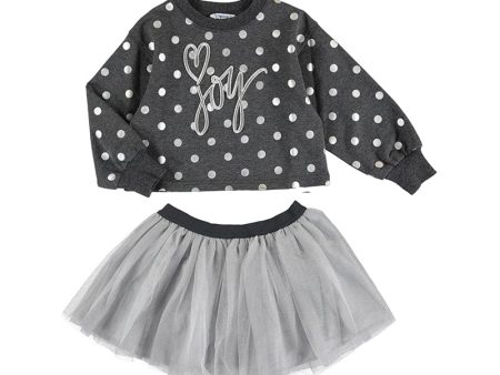 MAYORAL - Tulle Skirt Set - Charcoal For Discount