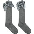 A DEE - Tara Diamante Knee High Socks - Dark Grey Fashion