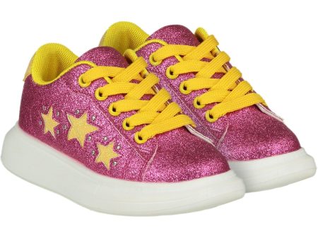 A DEE - Queeny Chunky Star Trainer - Lipstick Pink For Sale