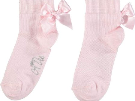 A Dee - Bow Ankle Socks - Pink Sale