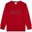 HUGO BOSS - Logo Knit Sweater -  Red Online now