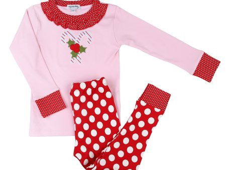 MAGNOLIA BABY -  Candy Cane Ruffle Pyjamas - Pink Online