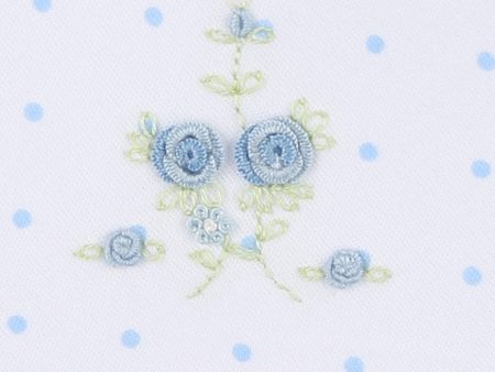 MAGNOLIA BABY - Anna’s Embroidered Receiving Blanket - Blue Sale