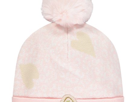 A DEE - Primrose Leopard Pompom Hat - Pale Pink Discount