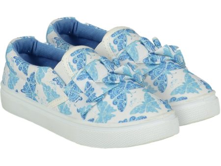 A DEE - Frilly Canvas Slip On Trainer - Light Blue Sale