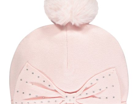 A DEE - Theodora Diamante Bow Hat - Pale Pink Online now