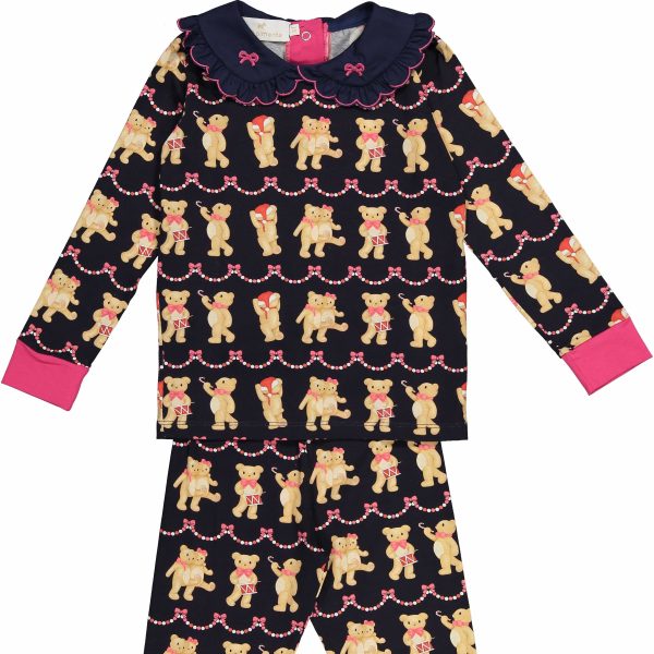 SAL & PIMENTA - Teddies Parade Collar Pyjamas - Navy Hot on Sale