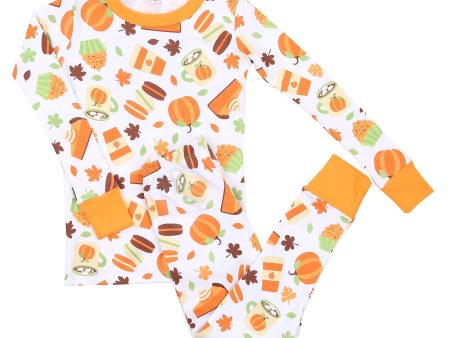 MAGNOLIA BABY - All Things Pumpkin Unisex Pyjamas - White Online Sale