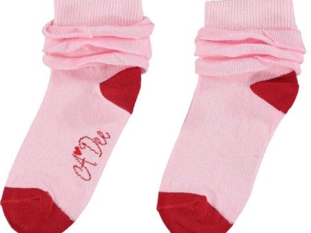 A Dee - Frill Ankle Sock - Pink For Discount