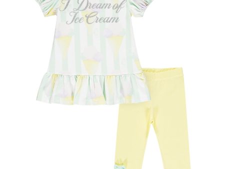 A DEE - Ice Cream Leggings Set - Lemon Online