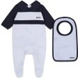 HUGO BOSS - Logo Print  Babygrow & Bib Set - Navy Supply