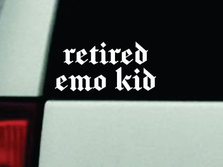 Retired Emo Kid Car Decal Truck Window Windshield Mirror Rearview JDM Bumper Sticker Vinyl Quote Girls Funny Girls Men Music Goth Screamo Hardcore Metal Rock Bands Lyrics Blegh Online now