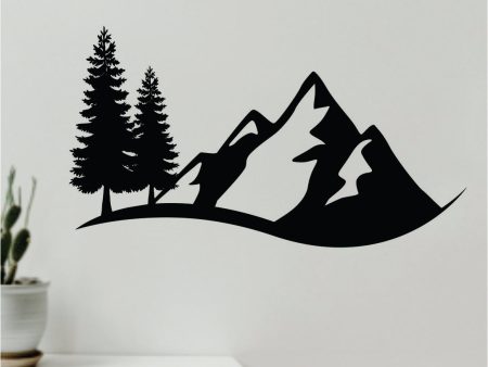 Trees and Mountains Wall Decal Home Decor Sticker Art Vinyl Bedroom Boys Girls Teen Baby Nursery Nature Adventure Travel Cheap