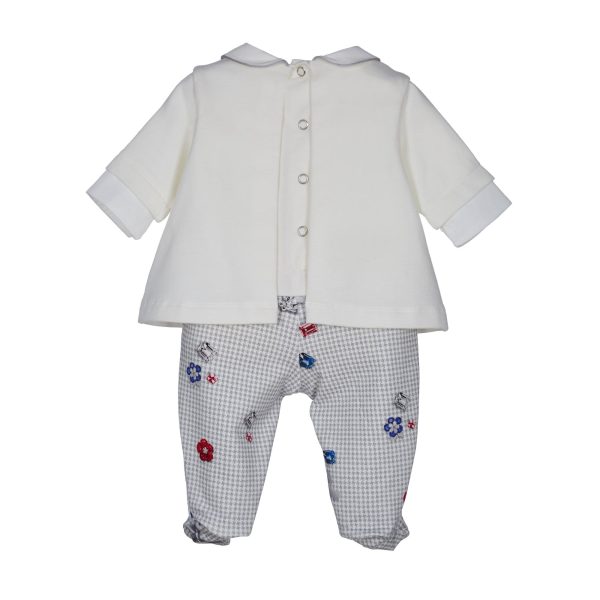 LAPIN HOUSE - Baby Dogtooth Jewel Babygrow  - Cream Online