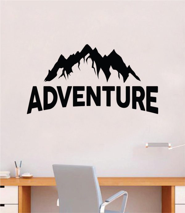 Adventure Mountains V4 Decal Sticker Quote Wall Vinyl Art Wall Bedroom Room Home Decor Inspirational Teen Baby Nursery Girls Playroom School Travel Hike Camp For Discount