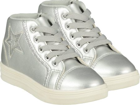 A DEE - Star High Top Lace Trainer - Silver For Discount