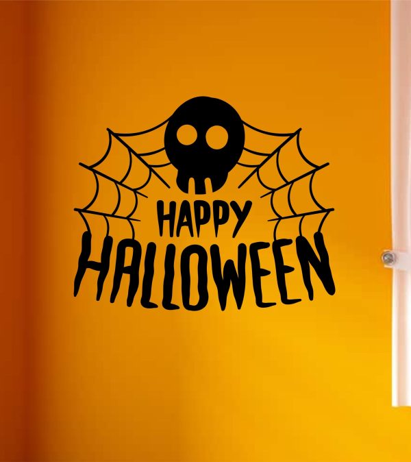 Happy Halloween V3 Wall Decal Home Decor Vinyl Art Sticker Holiday October Trick or Treat Pumpkin Witch Ghost Scary Skull Kids Boy Girl Family Sale