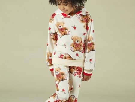 A DEE - Mandy Teddy Print Tracksuit - Cream For Sale