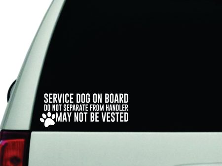 Service Dog On Board Wall Decal Car Truck Window Windshield JDM Sticker Vinyl Lettering Quote Boy Girl Funny Mom Dad Animals Puppy Paw Print Discount