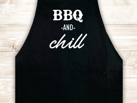 BBQ and Chill Apron Heat Press Vinyl Bbq Barbeque Cook Grill Chef Bake Food Funny Gift Men Kitchen Online Hot Sale