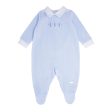 BLUES BABY - Soldier Embroidered Velour Babygrow - Blue Fashion