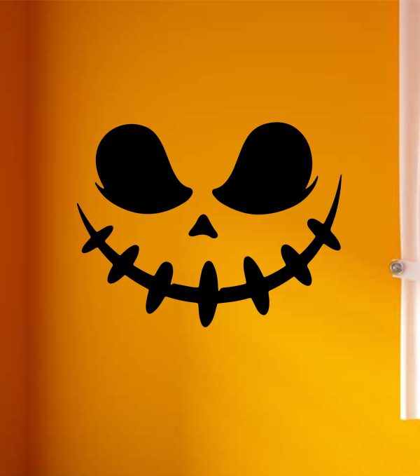 Pumpkin Face V3 Wall Decal Home Decor Vinyl Art Sticker Holiday October Halloween Trick or Treat Witch Ghost Scary Skull Kids Boy Girl Family Hot on Sale