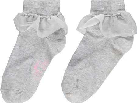 A DEE - Frill Ankle Sock - Grey Supply