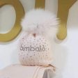 Bimbalo - Pom Pom Fur Knit Hat  - Baby Pink For Discount