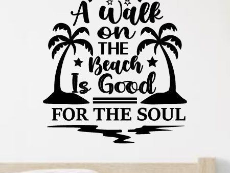 A Walk On The Beach Wall Decal Sticker Vinyl Art Home Decor Bedroom Sports Quote Boy Girl Teen Baby Nursery Surf Ocean Beach Good Vibes Men Dad Tropical Vibes Cheap