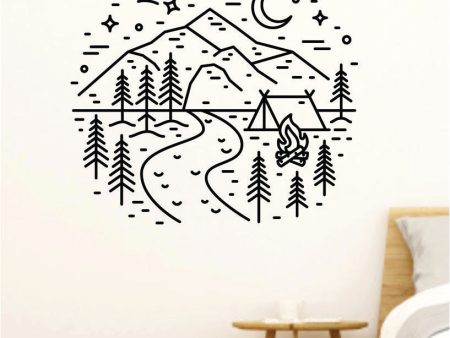 Adventure Circle V3 Camp Wall Decal Home Decor Art Sticker Vinyl Bedroom Boy Girl Teen Travel Mountains Hike Wanderlust School Nursery Online Hot Sale