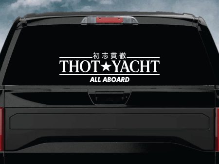 Thot Yacht All Aboard Car Decal Truck Window Windshield JDM Sticker Vinyl Quote Drift Men Automobile Street Racing Sadboyz Broken Heart Club Japanese Online Sale